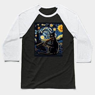 Cat Starry Night Nebula Navigations Baseball T-Shirt